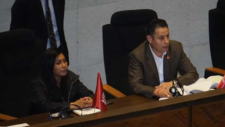 El vicepresidente, Edmand Lara, en sesi&oacute;n de Asamblea. APG
