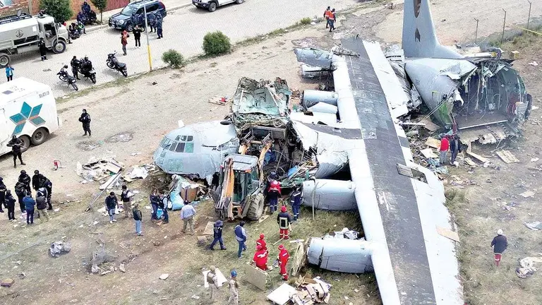 Una imagen del avión Hércules, siniestrado en la ciudad de El Alto./ APG