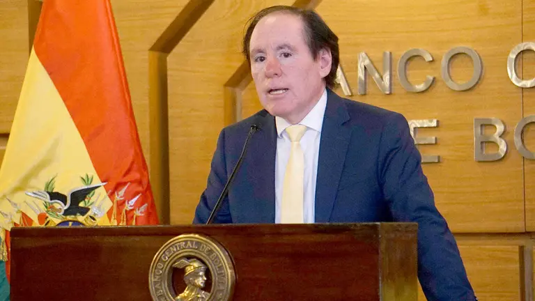 El presidente interino del Banco Central de Bolivia (BCB), David Espinoza./ APG