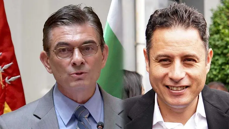 El presidente Rodrigo Paz (i) y el vicepresidente Edmand Lara./ APG