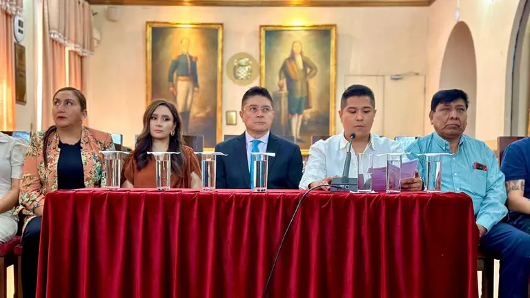 Concejales durante la presentaci&oacute;n de la convocatoria. CONCEJO MUNICIPAL