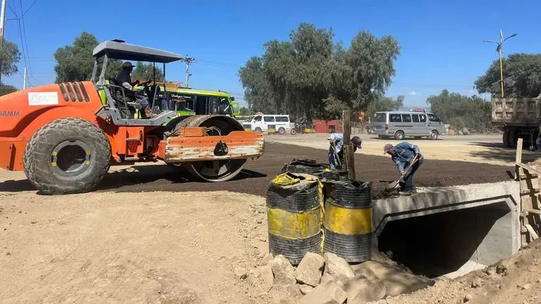 Trabajos en la obra en inmediaciones de la avenida Blanco Galindo. ABC