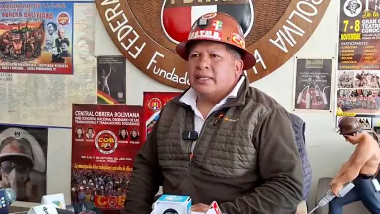 Andr&eacute;s Paye, ejecutivo de la Federaci&oacute;n Sindical de Trabajadores Mineros de Bolivia./ RRSS