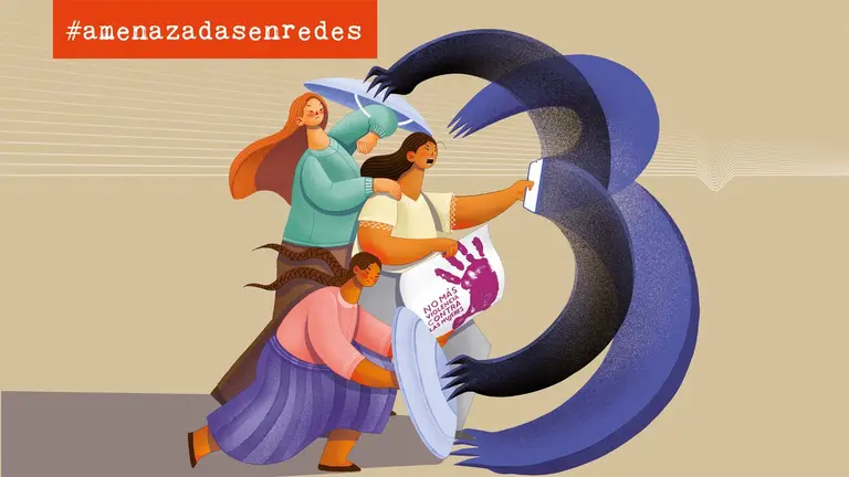 Imagen referencial elaborada para representar situaciones de acoso y violencia en l&iacute;nea. LAS MALMANDADAS