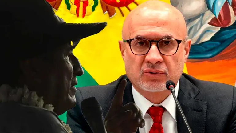 El ministro de la presidencia, Jos&eacute; Luis Lupo, y el expresidente Evo Morales. COMPOSICI&Oacute;N OPINI&Oacute;N