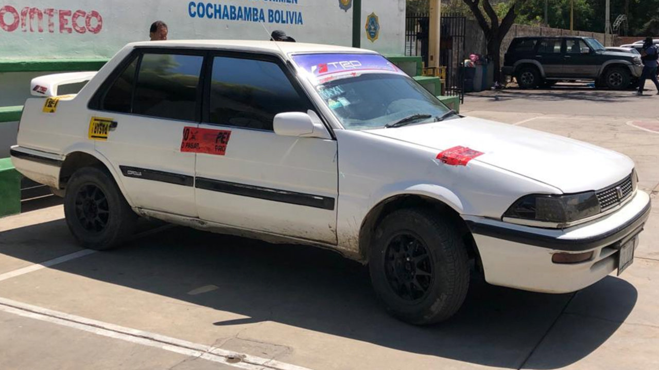Vehículo de Dimar Alex Ibáñez Salvatierra acusado de complicidad por el Asesinato de una prestamista. Foto: Diario Opinión