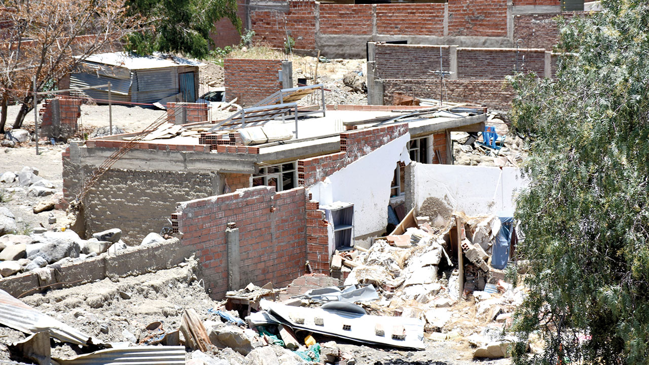 Las viviendas afectadas por el aluvión y que continúan con la afectación. NOÉ ORTUGAL