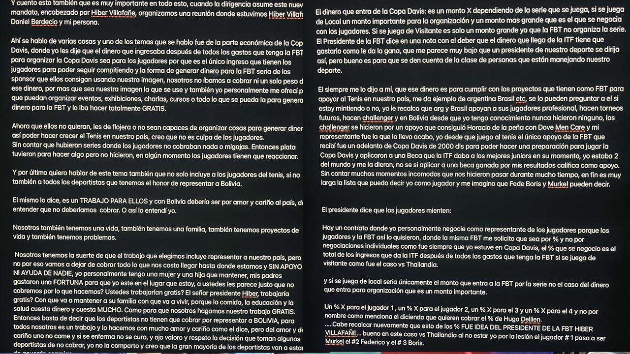 Carta de Hugo Dellién. 