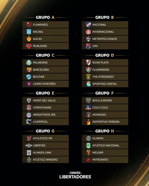 Cerrados los grupos de la Copa Libertadores./ CONMEBOL