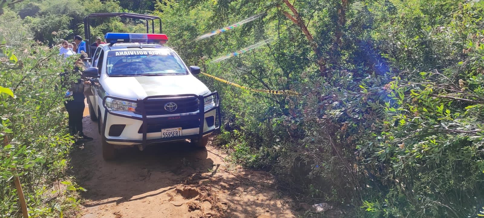 El sitio en el que fue hallado el cadáver de María Esther, en Camiri. MINISTERIO PÚBLICO