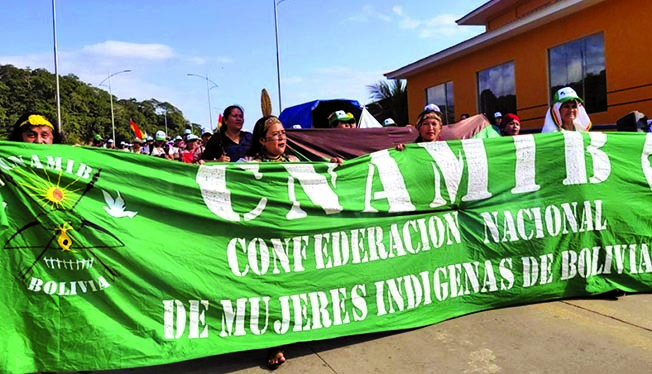 Una marcha de la Confederación Nacional de Mujeres Indígenas de Bolivia./ CORTESÍA