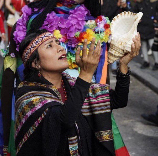Jackeline Sosa vestida con el traje ancestral de la cultura ichma. CORTESÍA JACKELINE SOSA