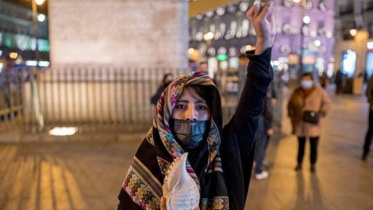 Jackeline durante una concentración activista en España. JACKELINE SOSA
